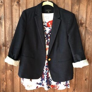 Ann Taylor Navy Textured Blazer
