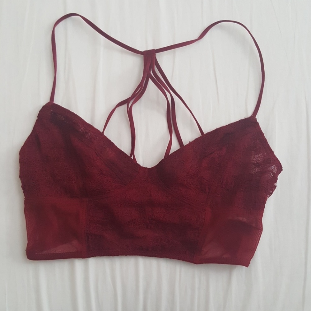 Maroon lace bralette