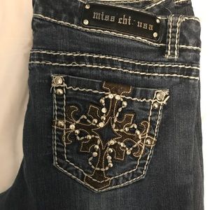 MISSCHIC Embellished Bootcut Jeans