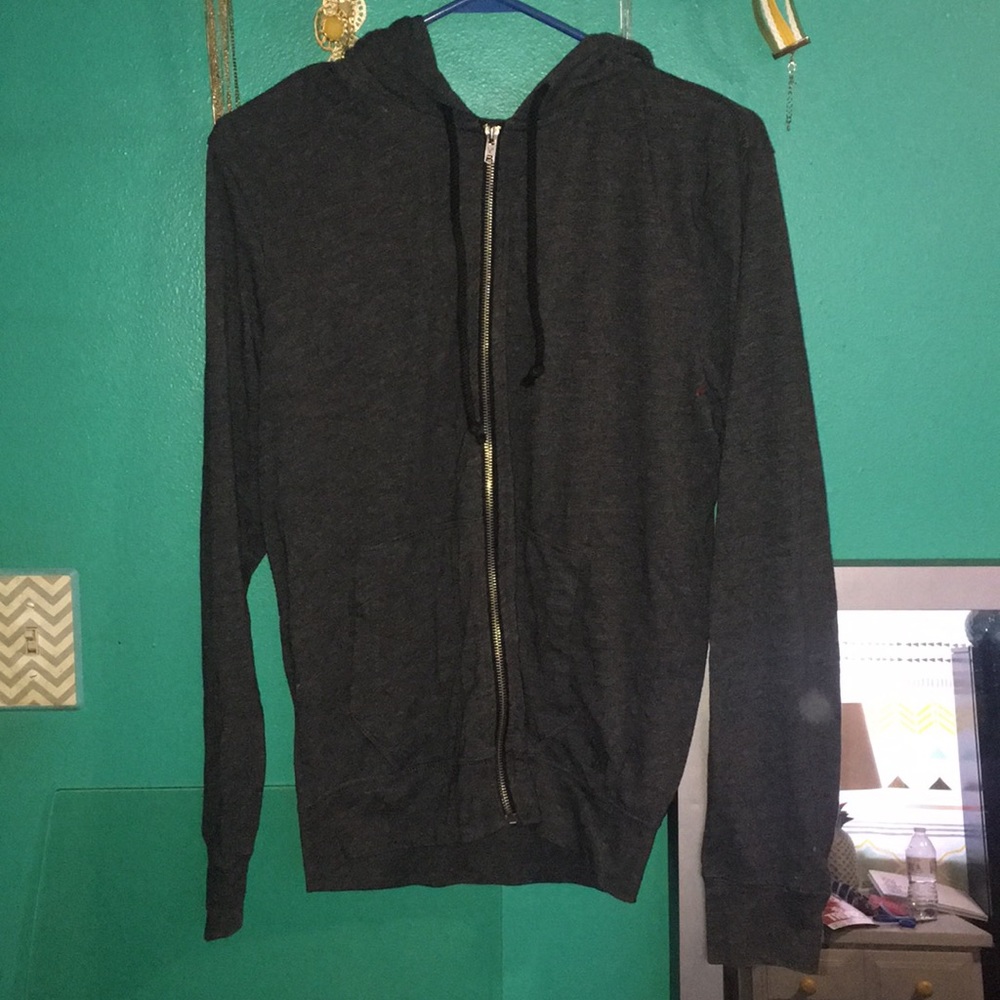 Gray zip up American eagle sweatshirt