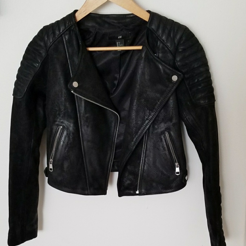 Leather Suede Moto Jacket (H&M premium quality)