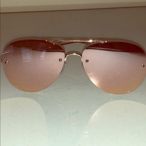 Rose Gold Frameless Aviator Sunglasses