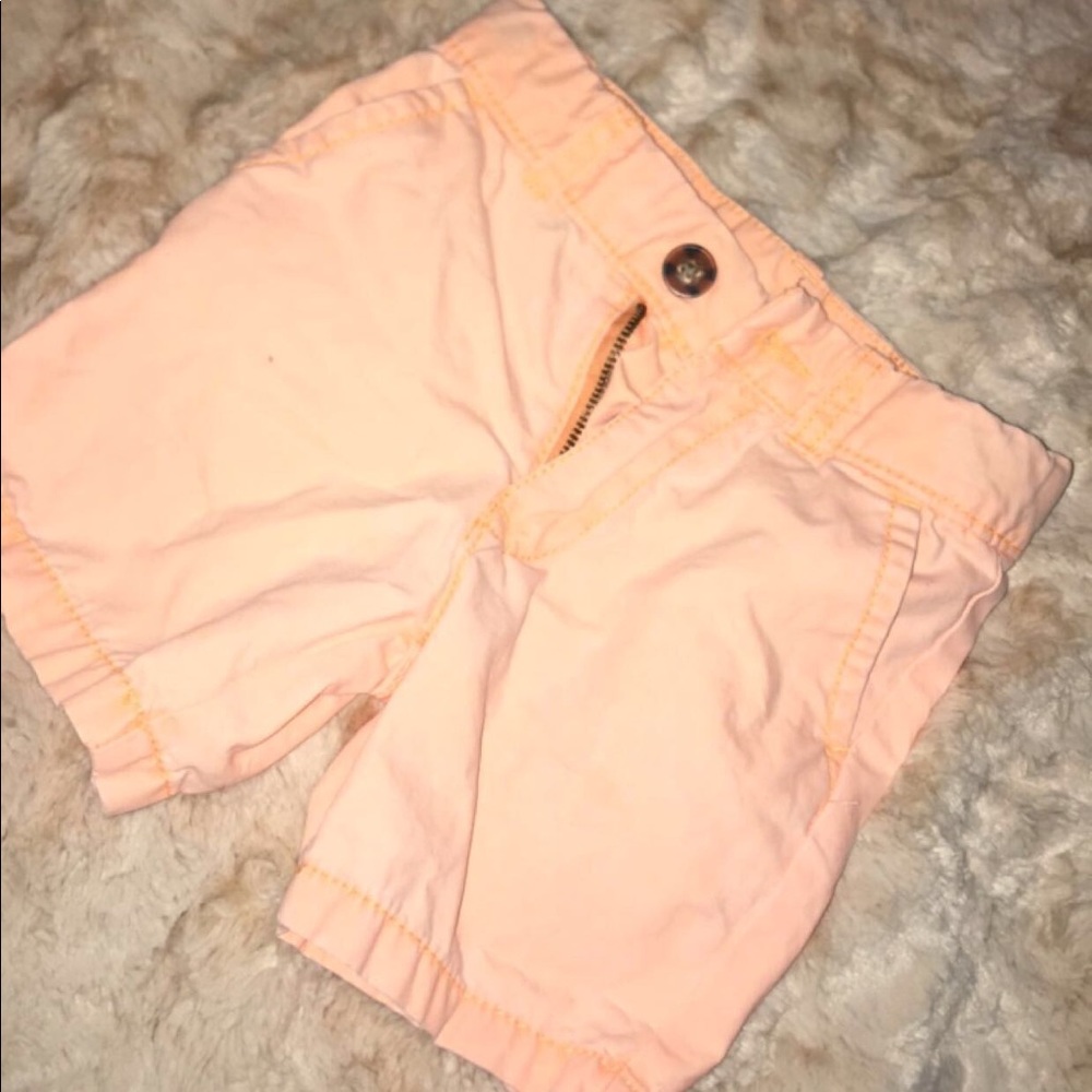 neon coral toddler shorts