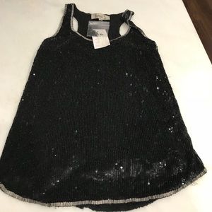Black Sequin Racerback Tank