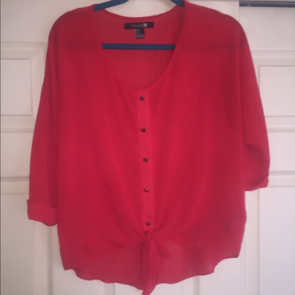 DONATEDRed top, perfect for v-day date! F21 size M - Picture 3 of 5