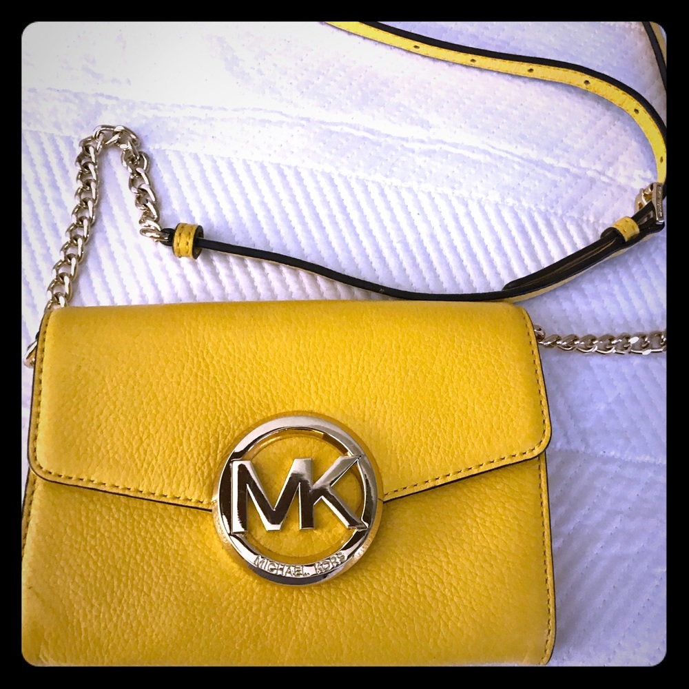 Small yellow Michael Kors crossbody bag