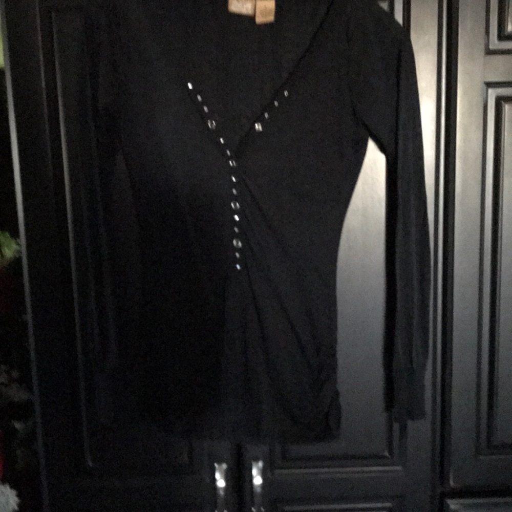 Long sleeved sheer black tee