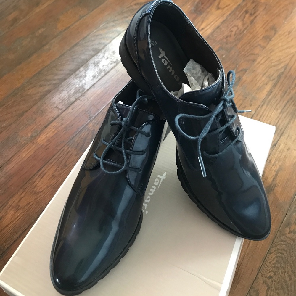 Tamaris Navy Patent Phanie Oxford