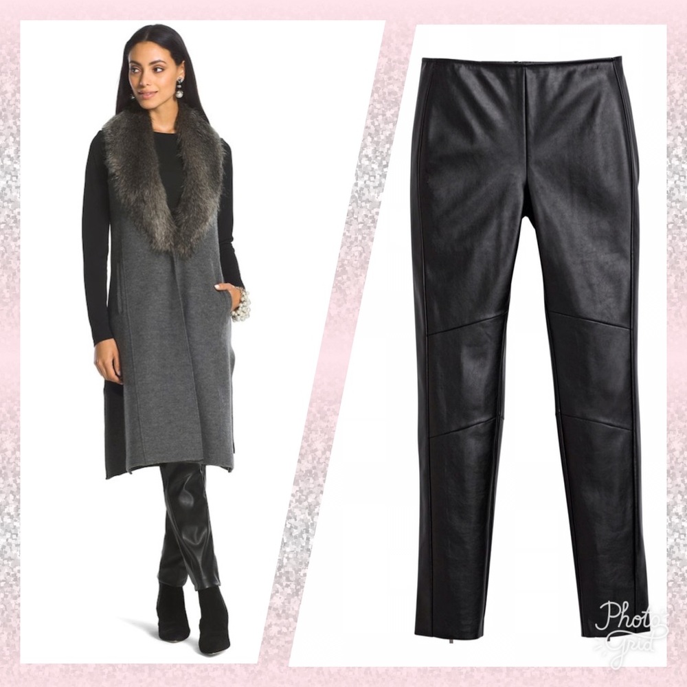 Chico's Black Label Faux Leather Leggings
