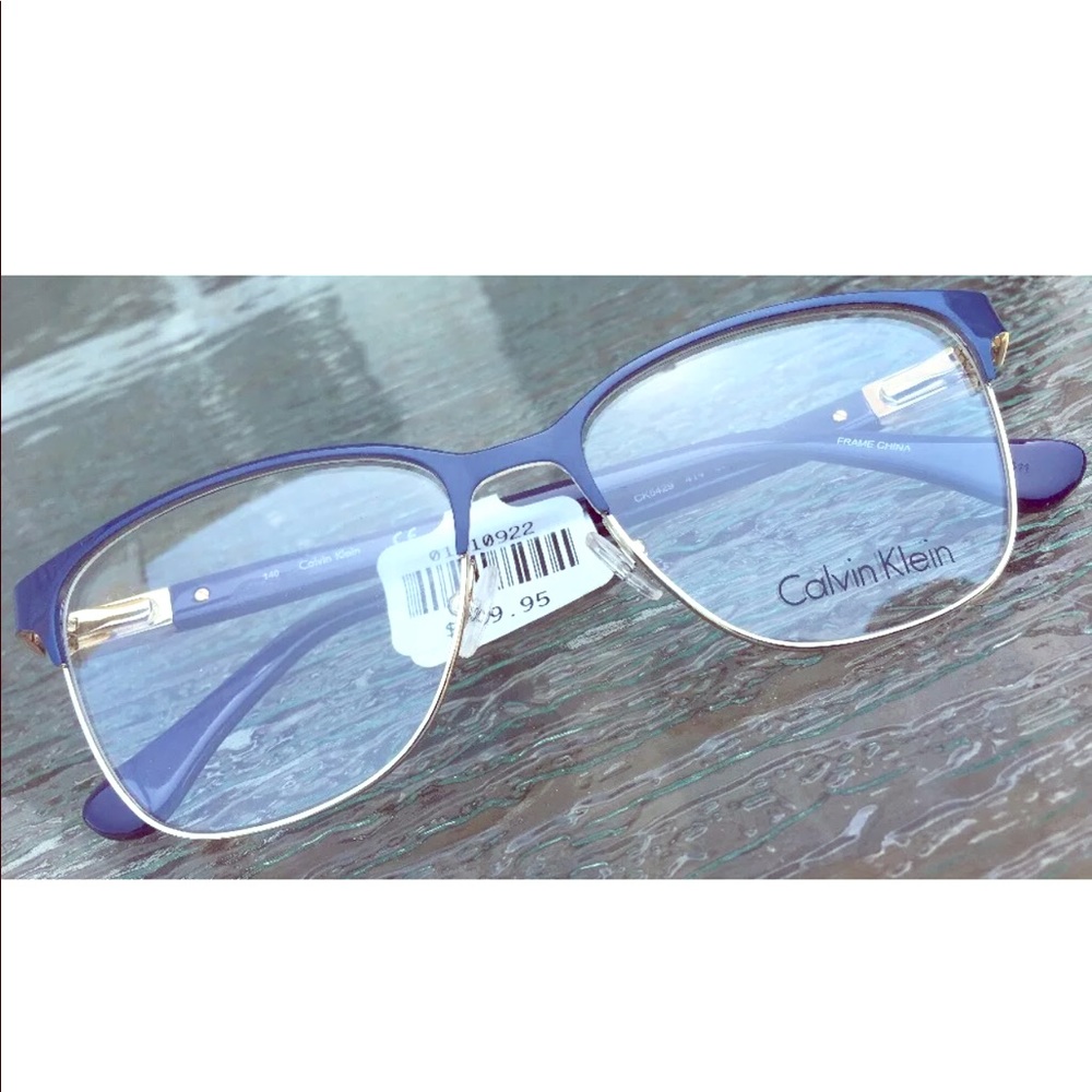 Calvin Klein navy/ Gold Retro full Rim Rx Frames