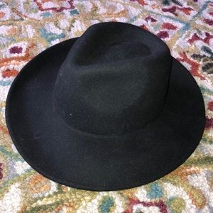 Jet black Wool Fedora