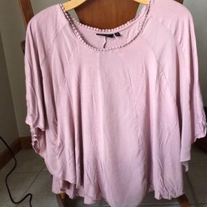 Light pink cotton poncho tee