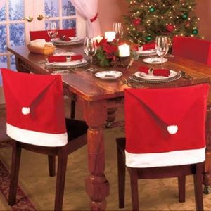 New 4x PCS Santa Hat Chair Cover Set