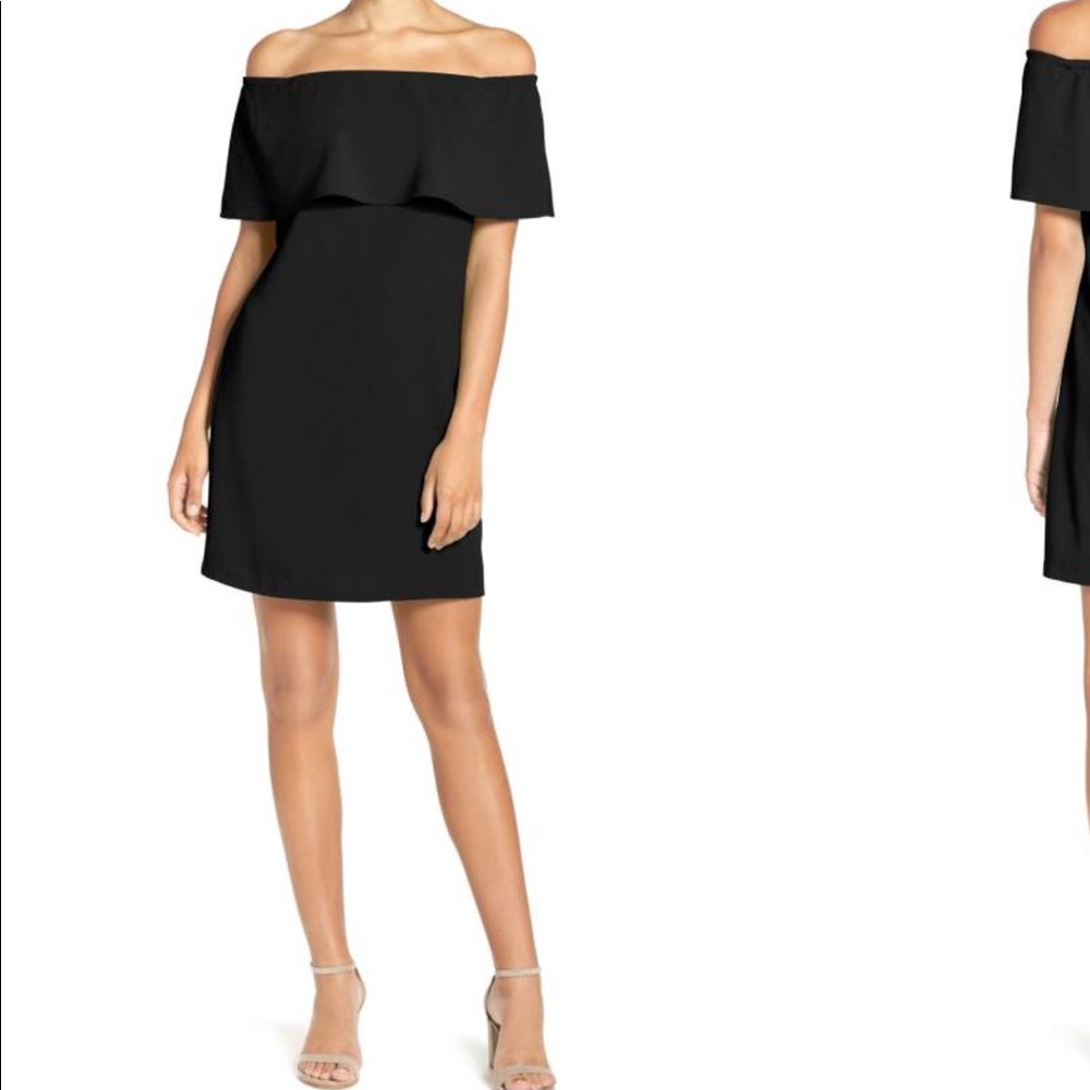 NEW Charles Henry // Black off the shoulder dress