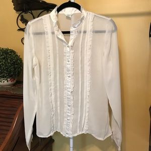 🆑 STUDIO Y ruffles front no collar blouse