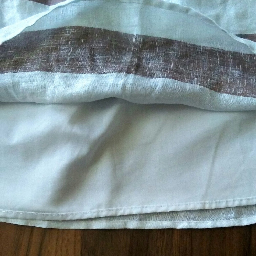 Cynthia Rowley Linen Brown & White Striped Skirt - Picture 5 of 7