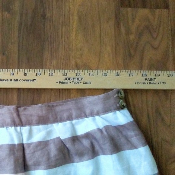 Cynthia Rowley Linen Brown & White Striped Skirt - Picture 7 of 7