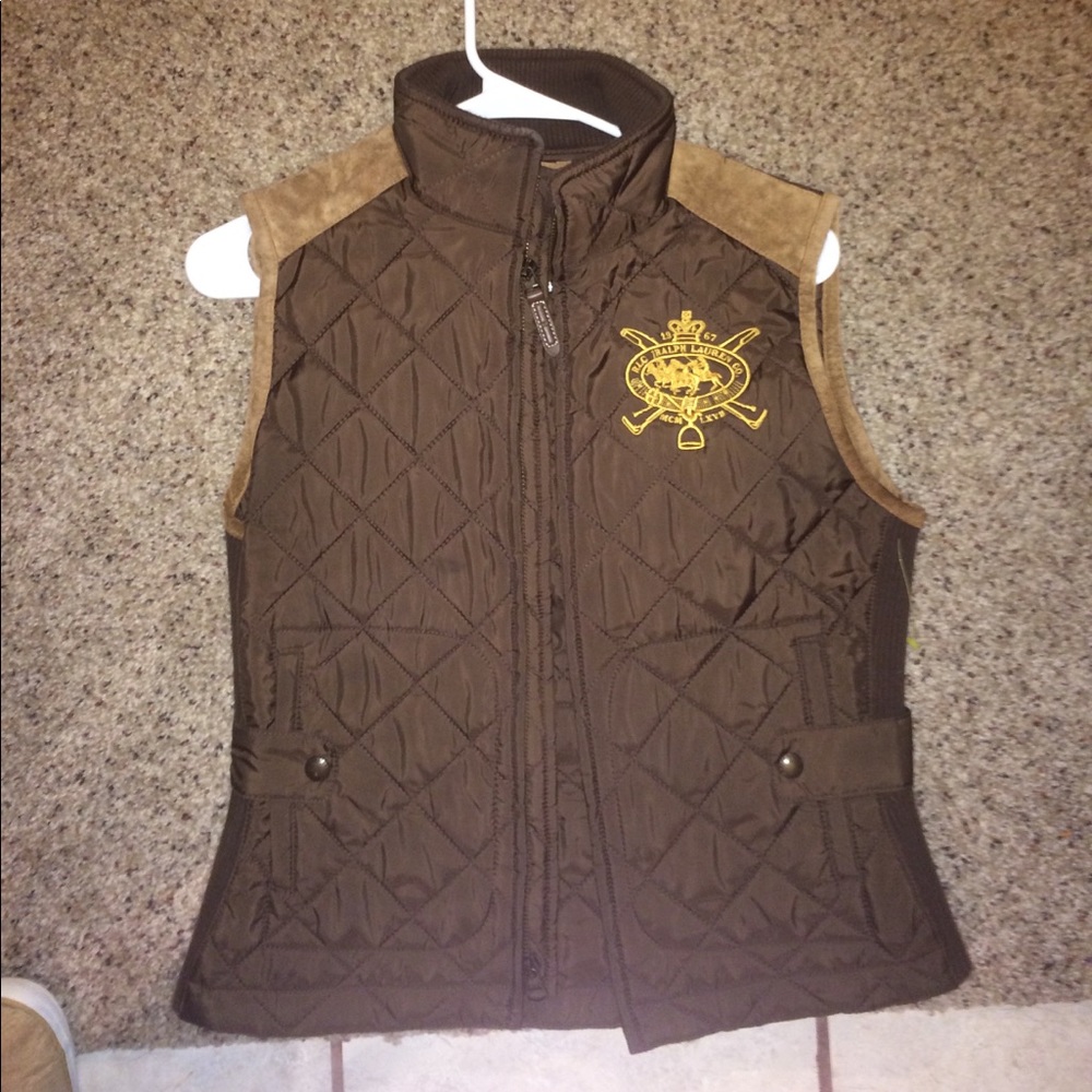 Polo Ralph Lauren sport vest leather accents