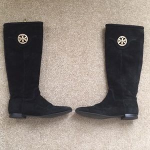 Tory Burch Suede Black Boots