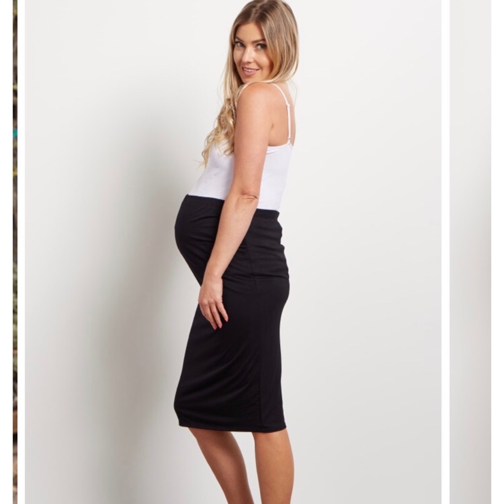 Pink Blush Maternity Black Pencil Skirt