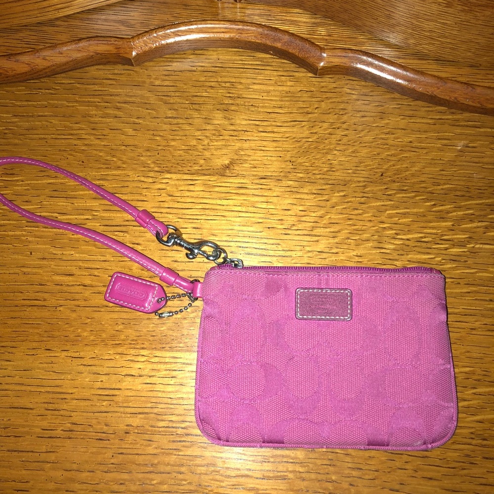 Pink coach wristlet!
