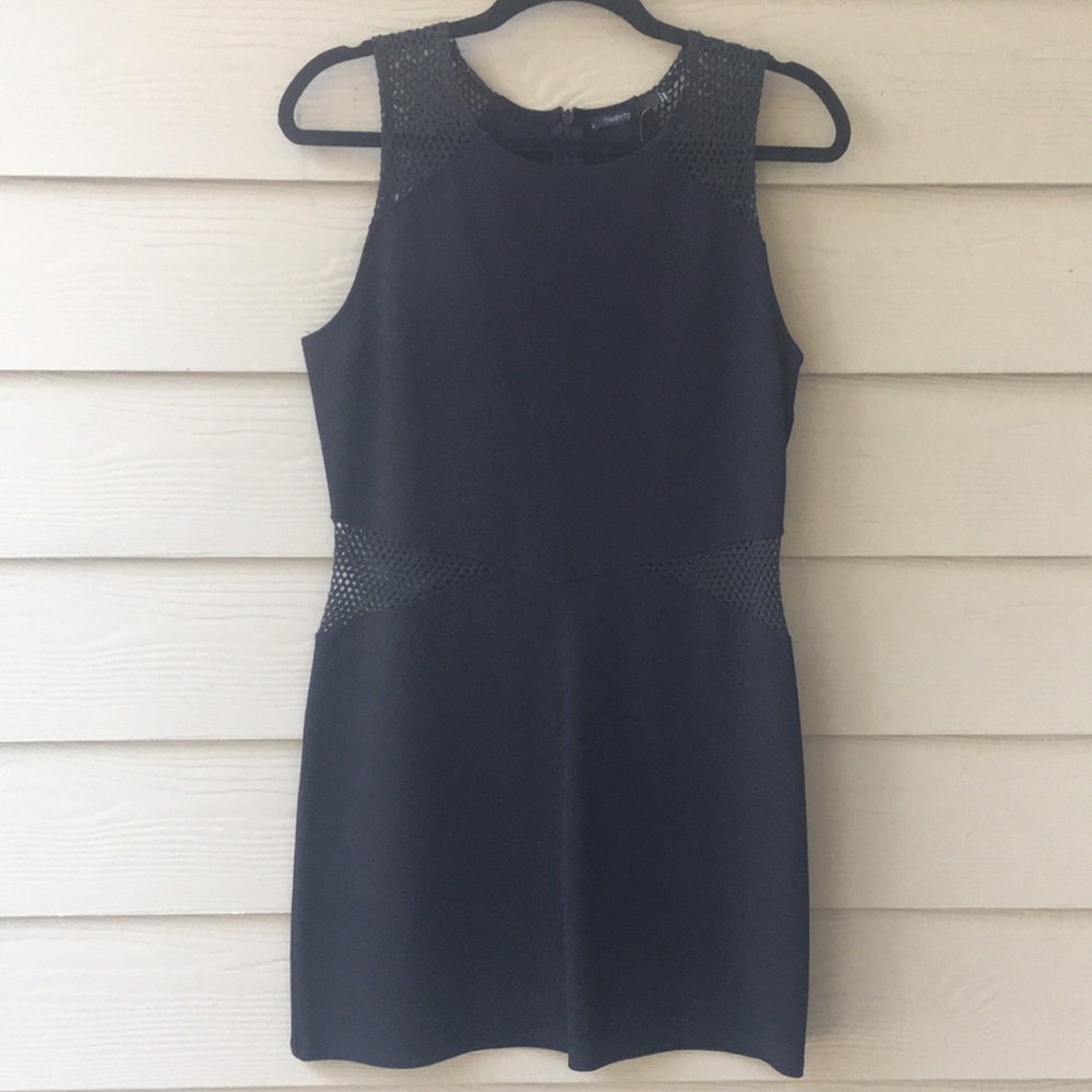 Neiman Marcus- twenty black fitted dress w/ mesh
