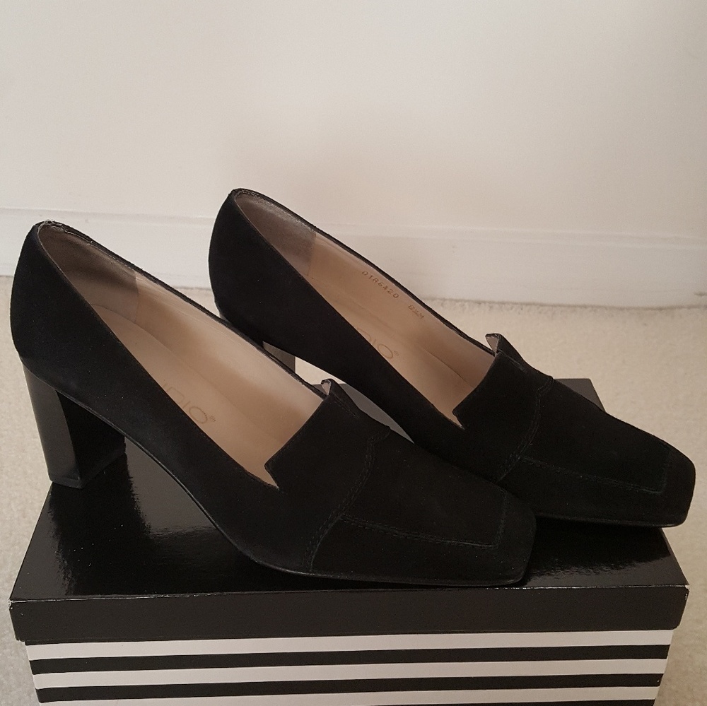 Black suede shoes