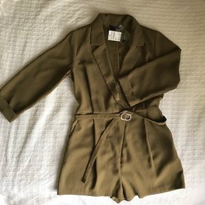 Topshop Army Green Romper