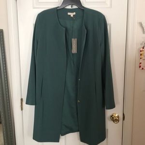 Green Eva Mendes dress coat