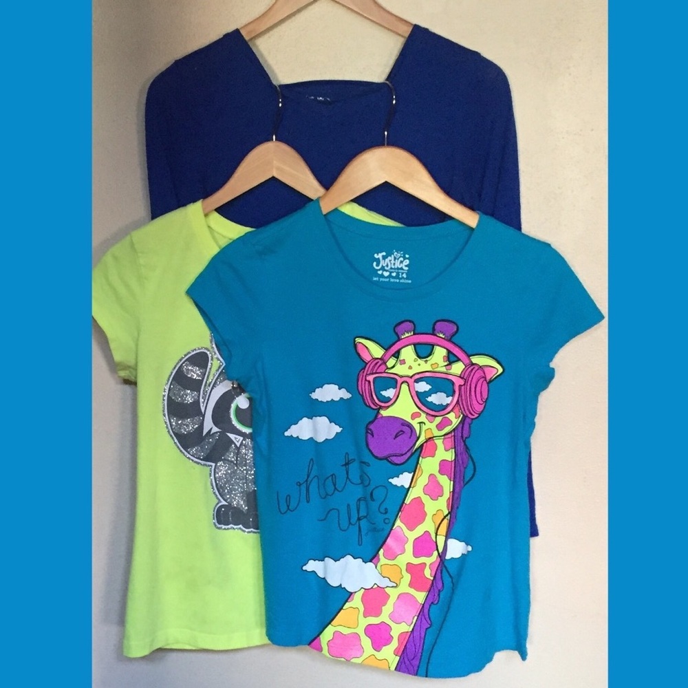 JUSTICE Shirt Lot of Three Size 14