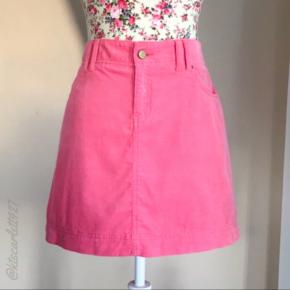 Lilly Pulitzer Pink Palm Beach Fit Corduroy Skirt