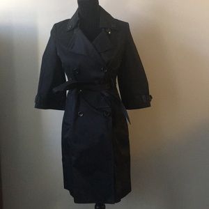 Trench Coat with Cropped Sleeves