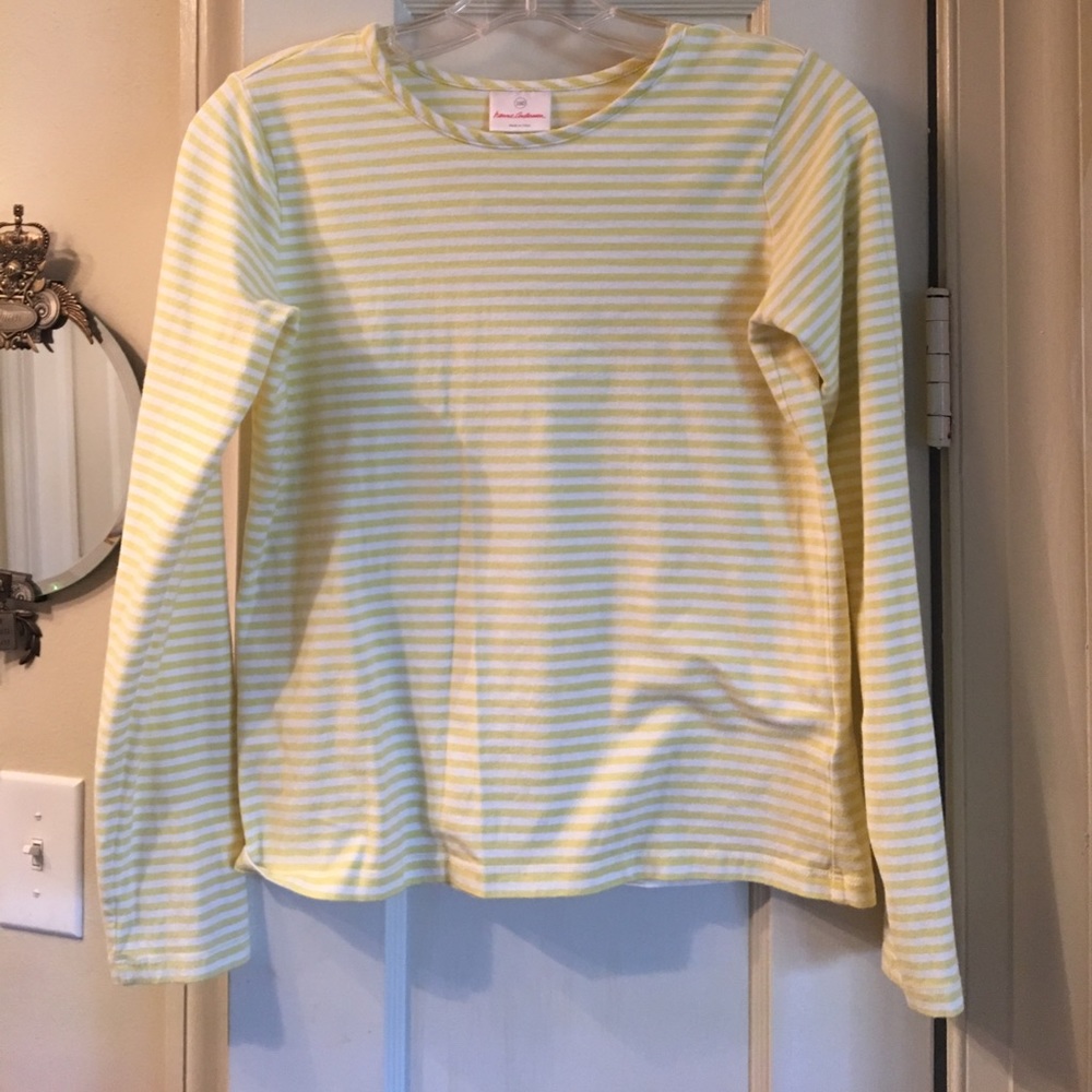 Long sleeves striped Yellow and White Knit shirt