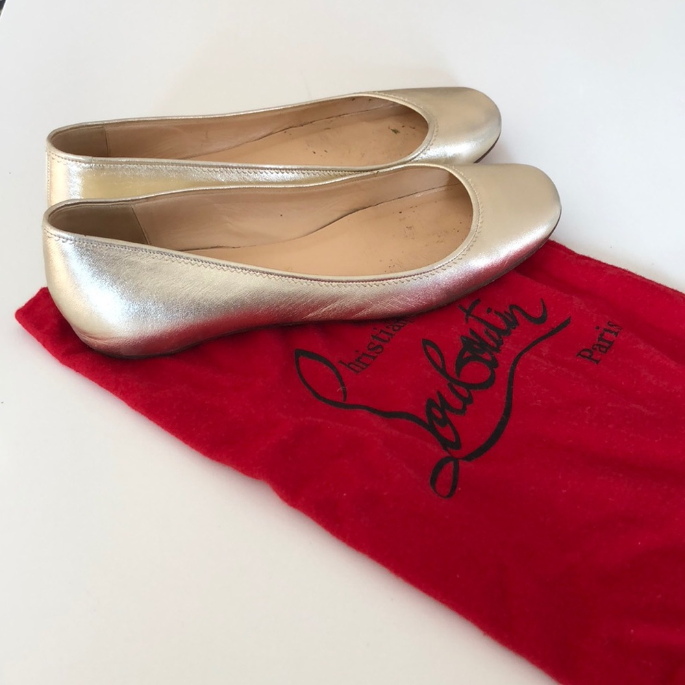 Christian Louboutin Gold Flats