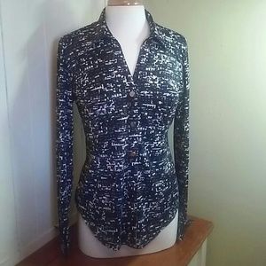 Carmen Tailored Polyester Knit LS Blouse