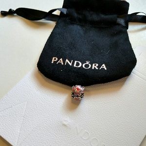 Retired Pandora enamel flower charm