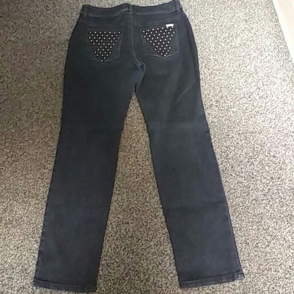 So Slimming Chico's Studded Jeans Size 0.5 Short - Picture 2 of 4