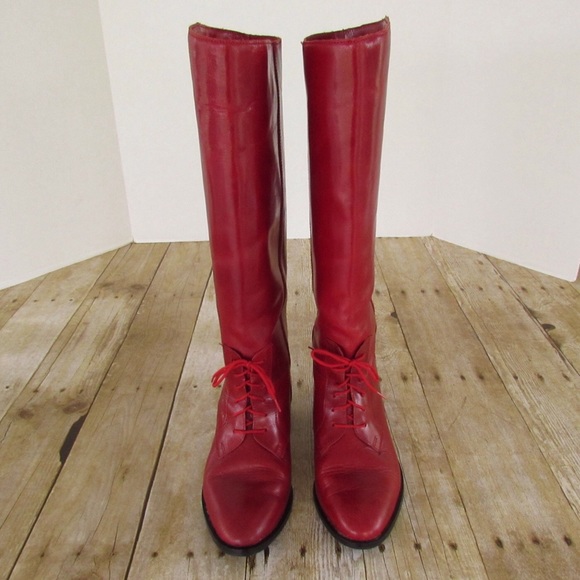 red leather riding boots