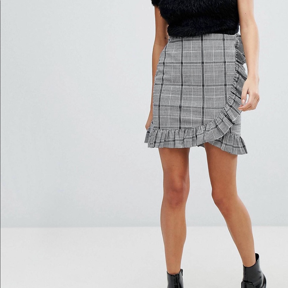 Frill gingham skirt
