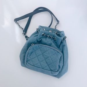 Mini denim backpack