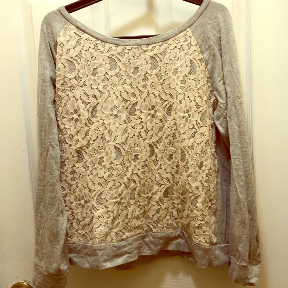 Grey laced sweater.
