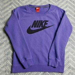 Women Nike Purple Crew Neck Sweater Size Small
