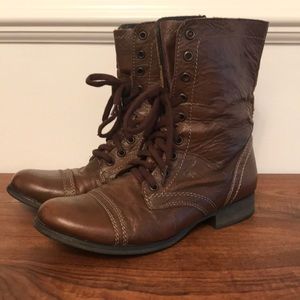 Steve Madden Troopa Cognac Brown Combat Boots 9