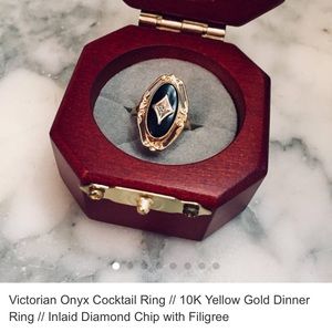 Victorian Onyx cocktail ring