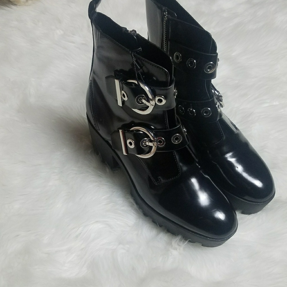 Zara platform black ankle boot size 9 39 - Picture 2 of 6