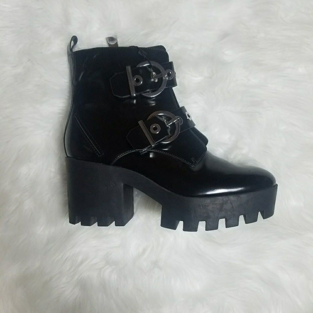 Zara platform black ankle boot size 9 39 - Picture 4 of 6