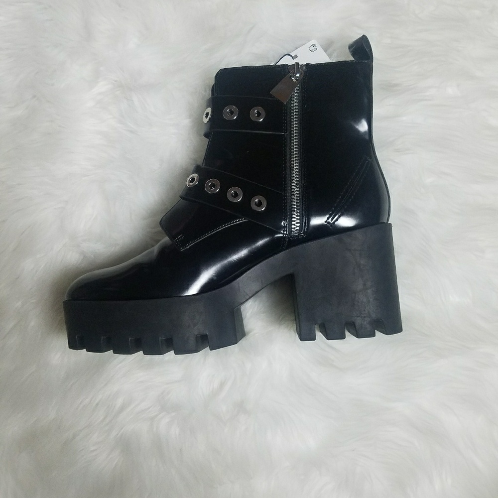 Zara platform black ankle boot size 9 39 - Picture 5 of 6