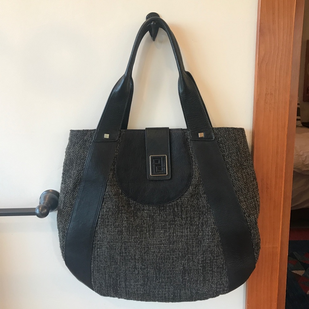 Leather and Tweed Weekender Bag