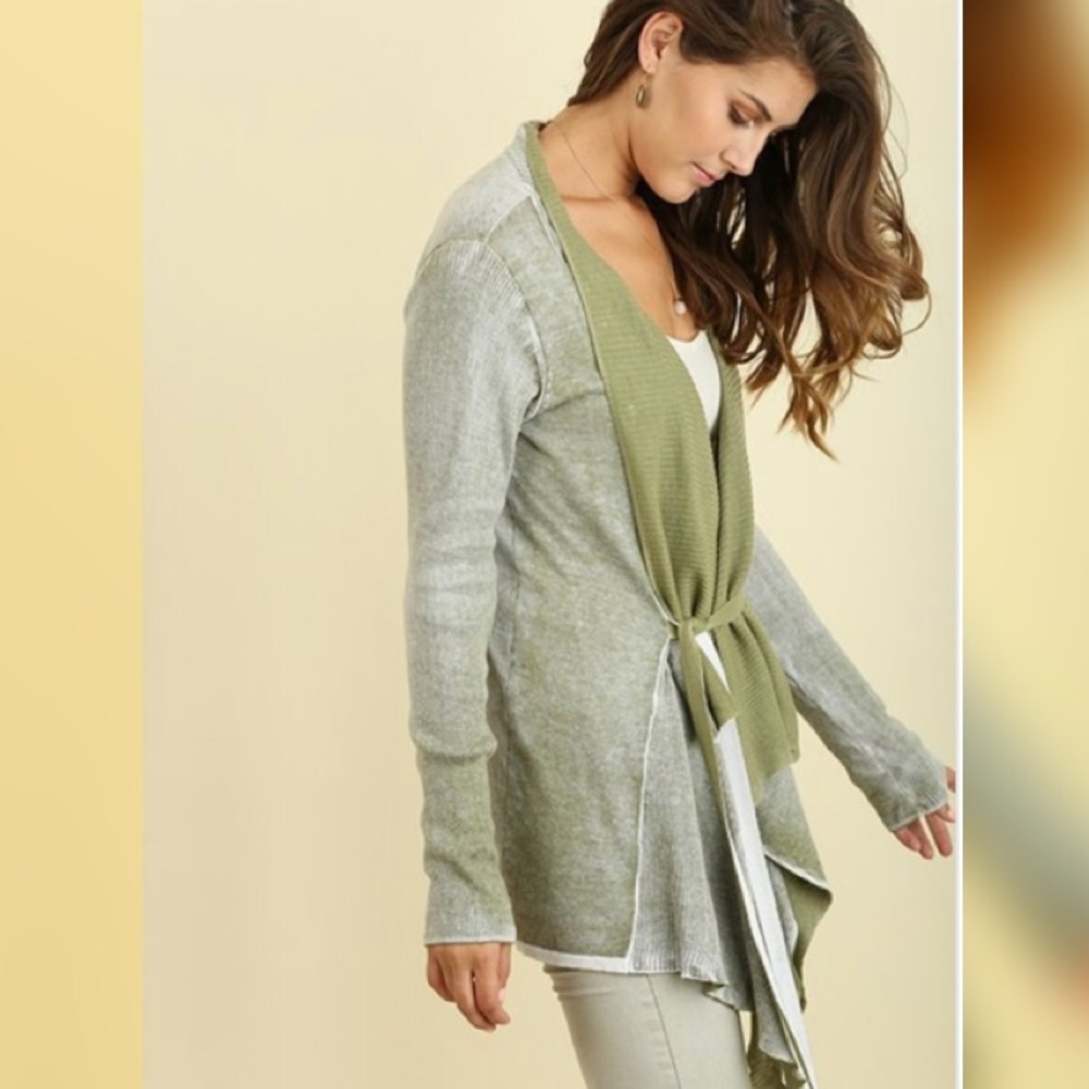 Last one! Tie waist cardigan sweater - Picture 2 of 5