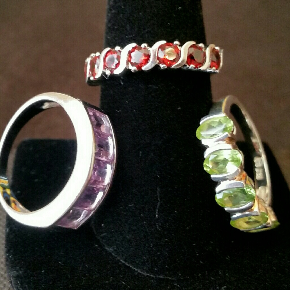 Garnet Gemstone Sterling Silver Ring